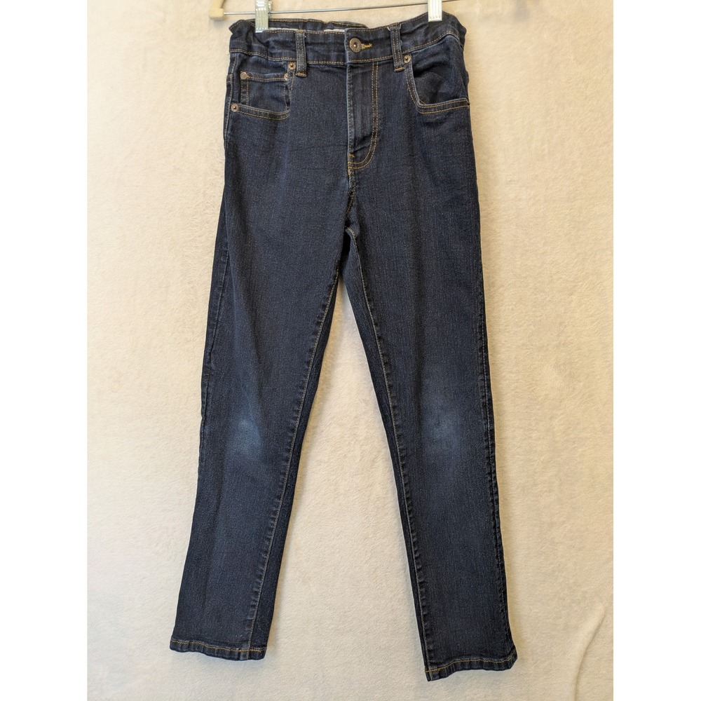 Lucky Brand Straight Leg Jeans Boy's 12 Dark Wash Blue Adjustable Waist Stretch‎